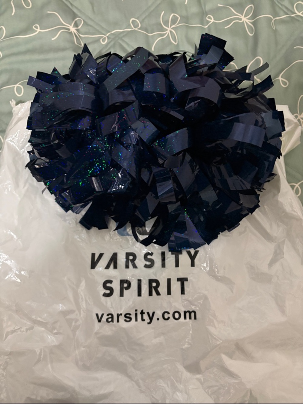 1 Varsity Navy Blue Glitter Cheer Pom